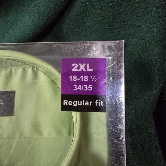 (2) Dress Shirt Tie Set Lot Mens 2XL White Green Collared Work Office New *READ - Picture 12 of 16